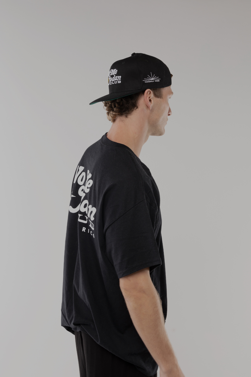 NMJC Structured Snapback - Black with PR Flag