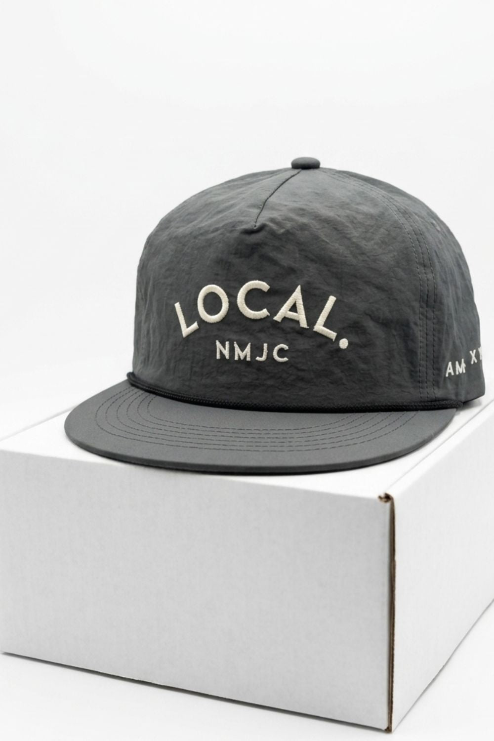 Local "NMJC" Nylon Flat Brim - Charcoal