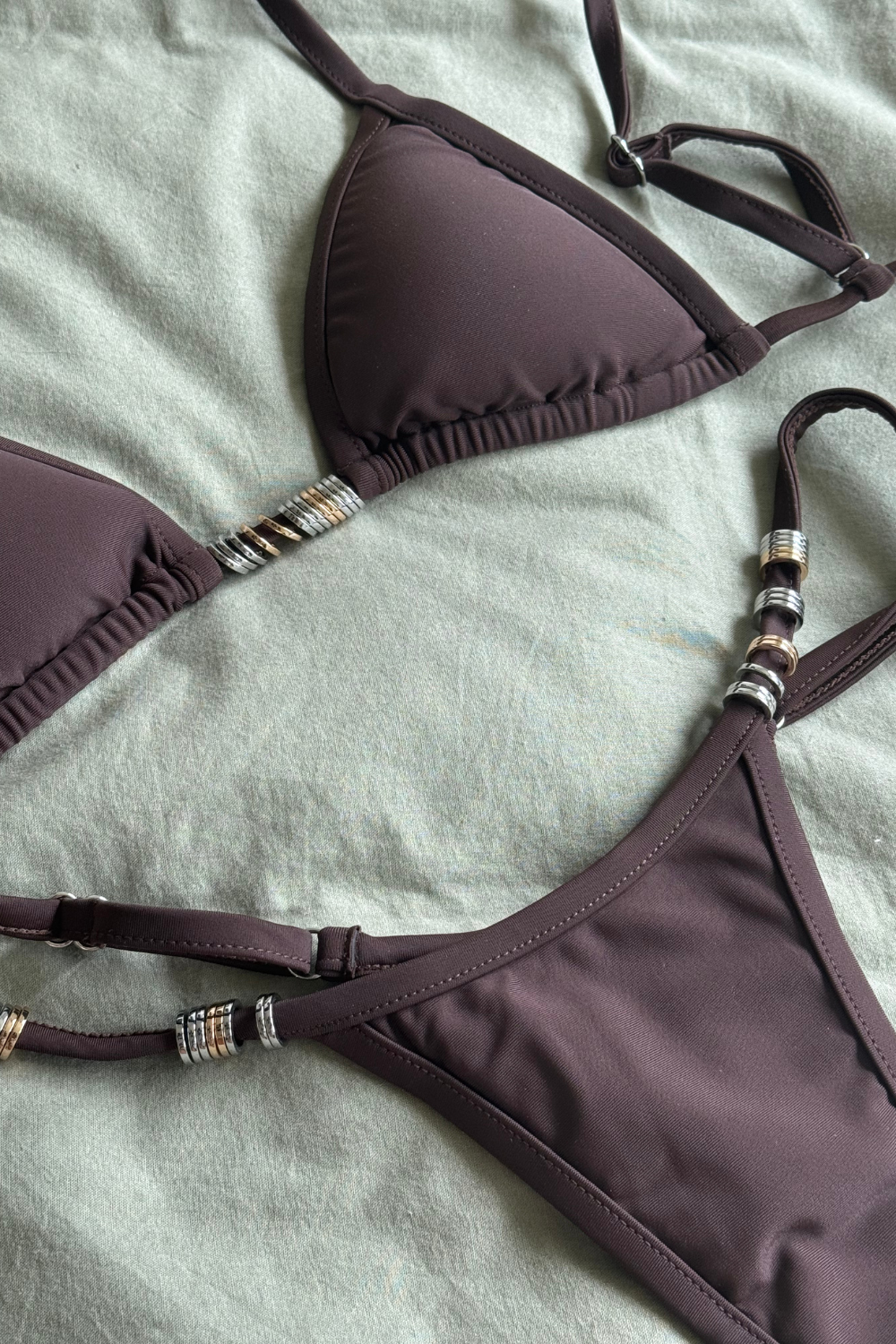 RINGS 2.0 Triangle Bikini Top & Bottom - Dark Chocolate
