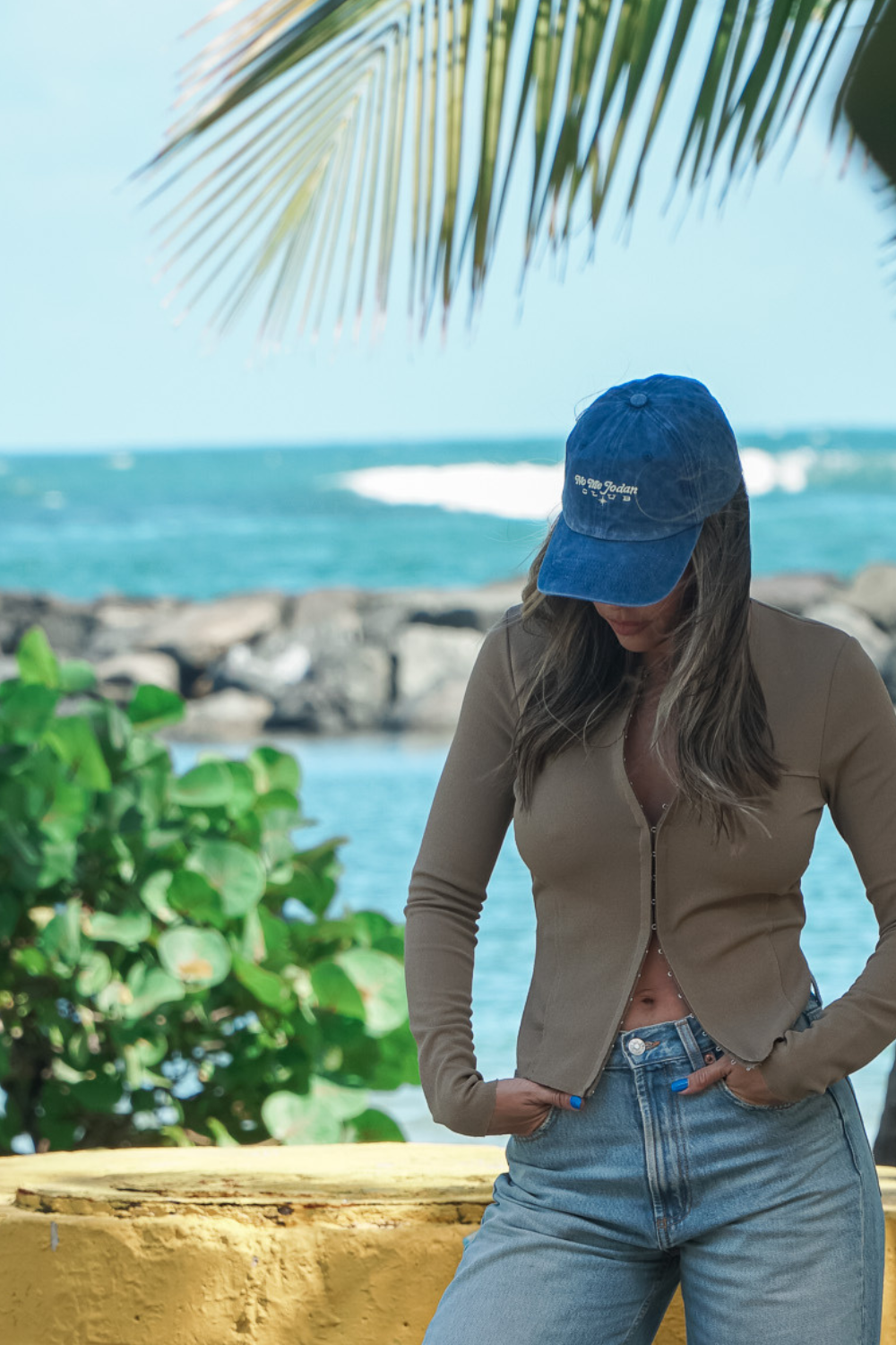 Washed Navy with PR Flag