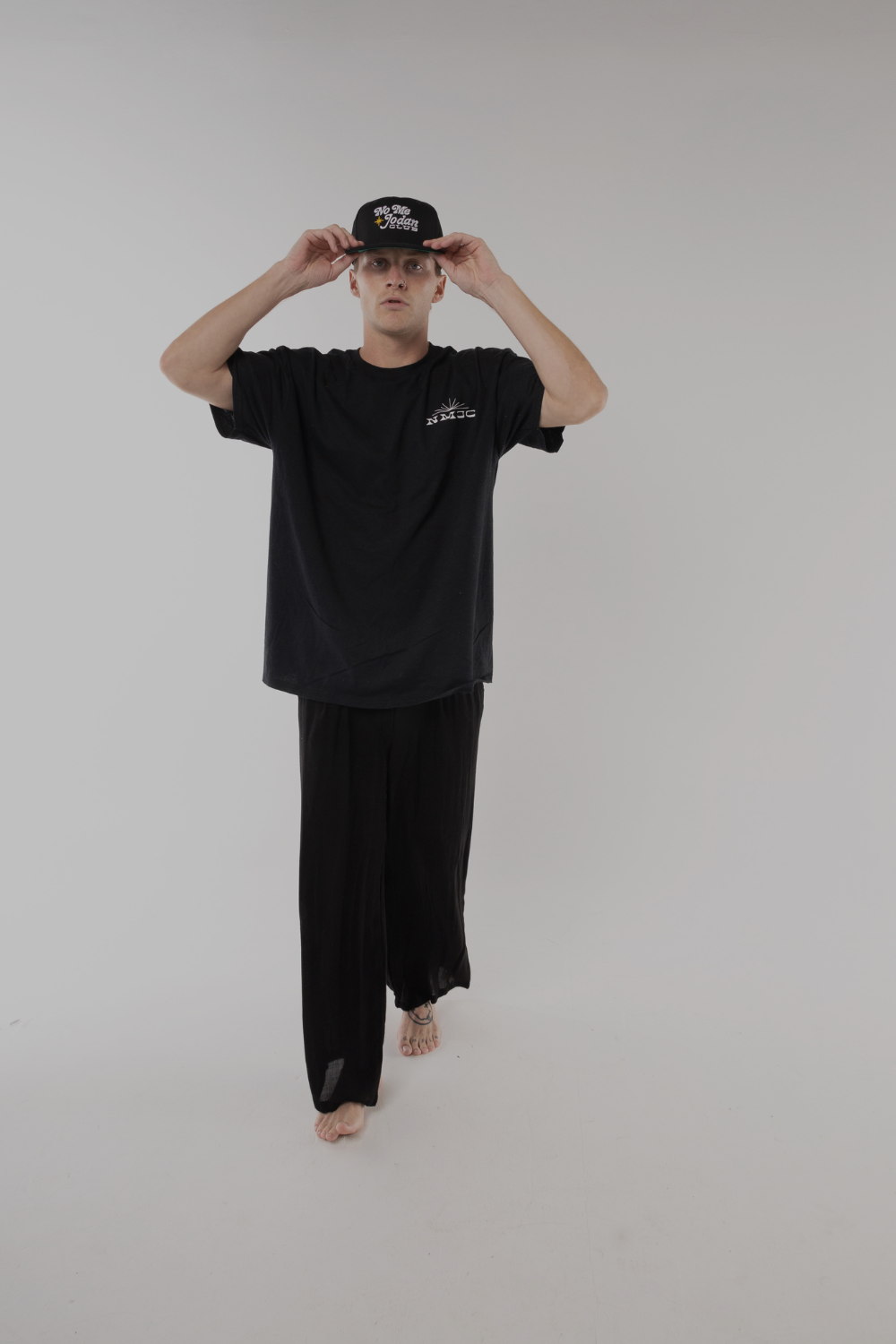 NMJC Structured Snapback - Black with PR Flag