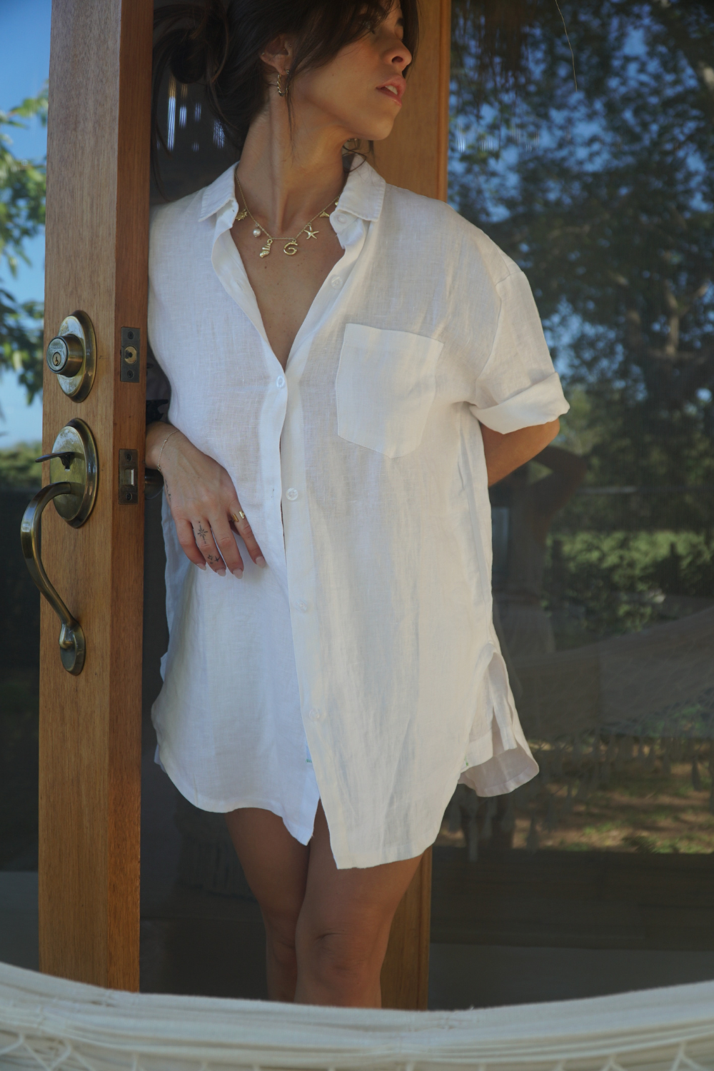 Aire - Linen Short Sleeve Blouse