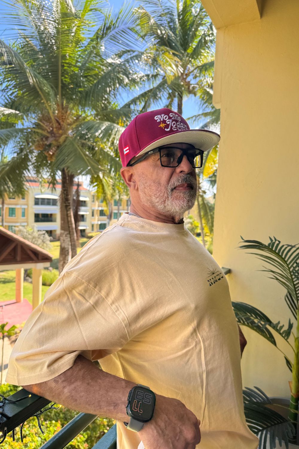 NMJC Structured Snapback - Black with PR Flag