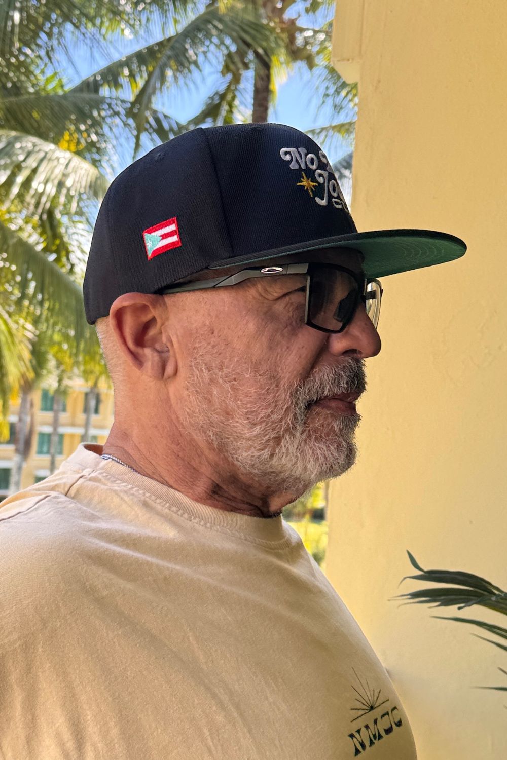 NMJC Structured Snapback - Black with PR Flag