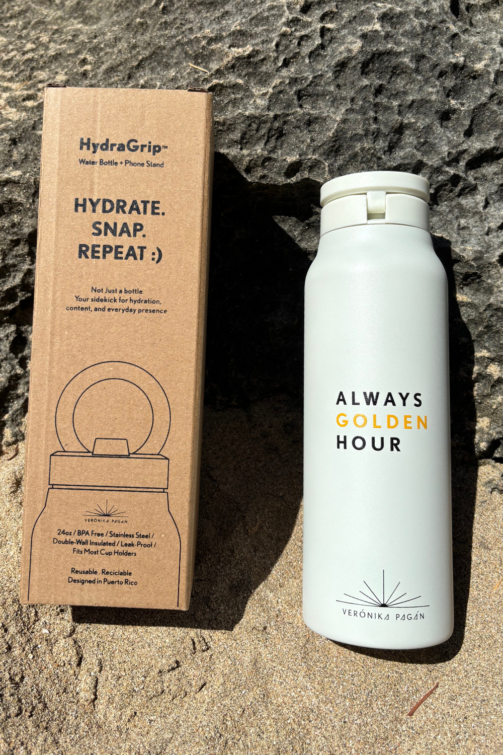 HydraGrip - Phone Magnet Water Bottle 24oz - Golden Hour