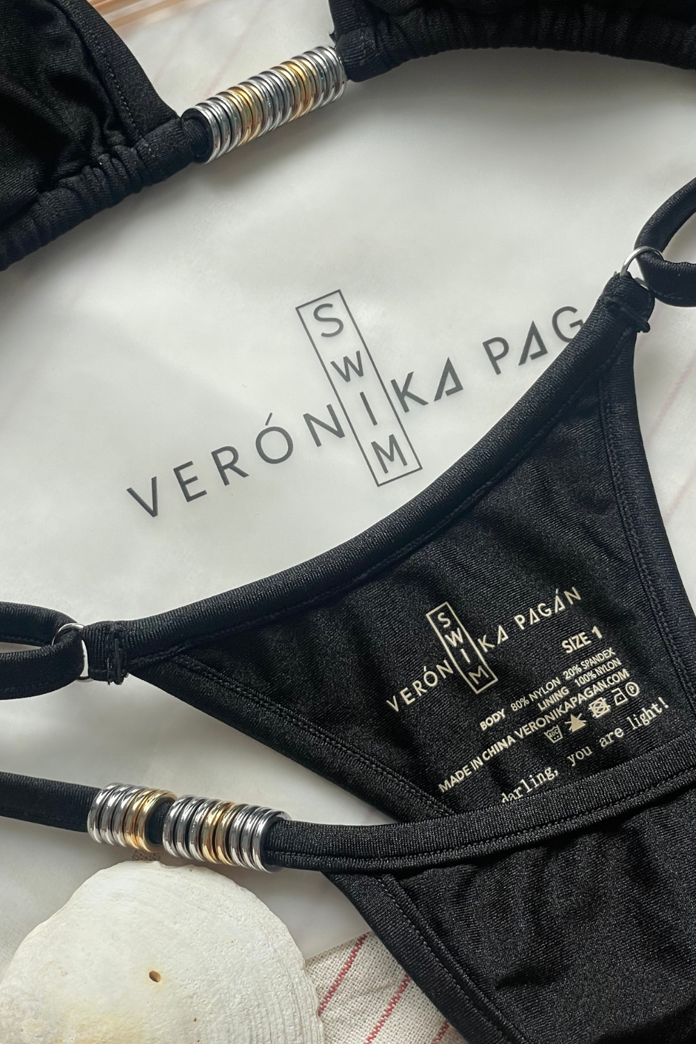 RINGS 2.0 Bikini Bottom - Shimmery Black