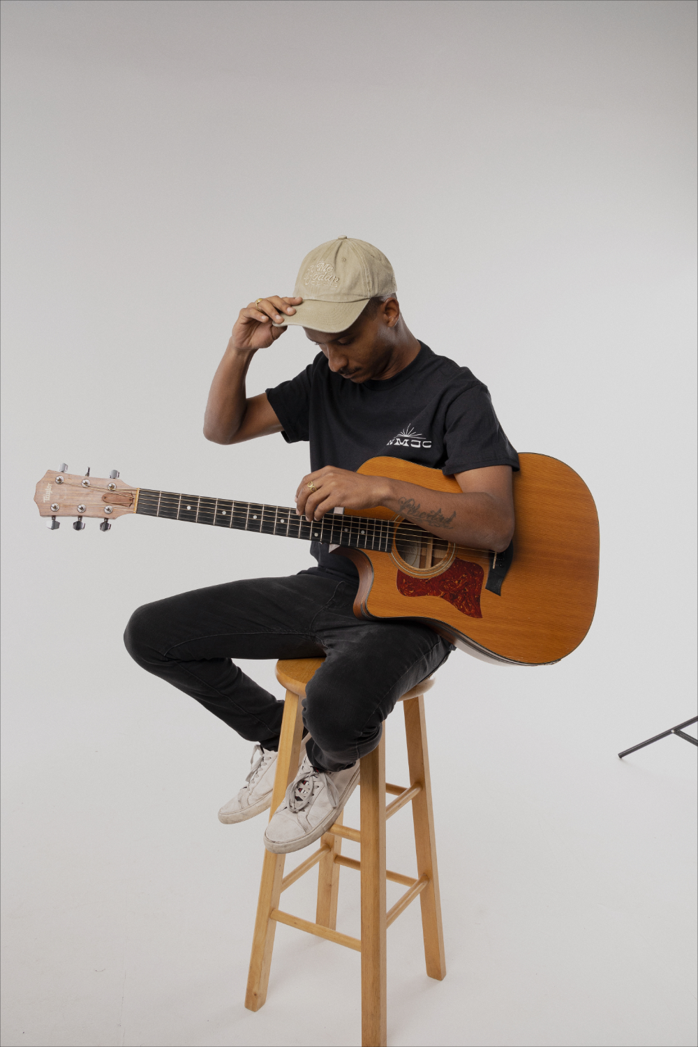 NMJC Tone-on-Tone Cap - Washed Beige with PR Flag