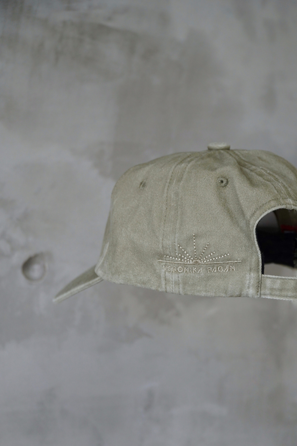 NMJC Tone-on-Tone Cap - Washed Beige with PR Flag