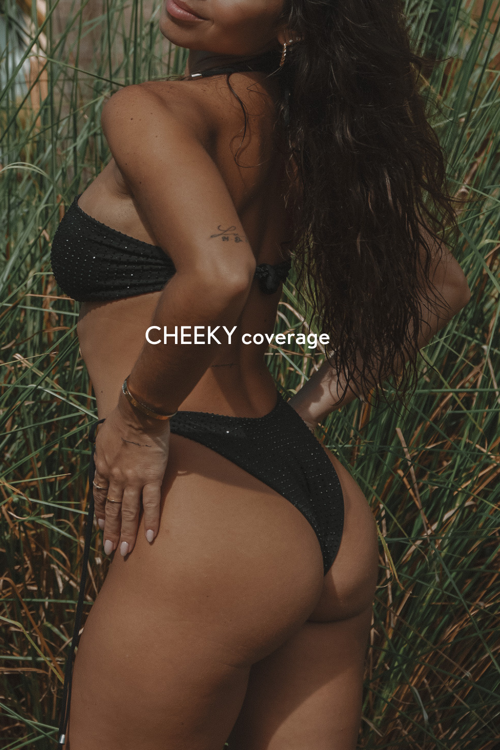 Crystal String Bottom - Black Ice