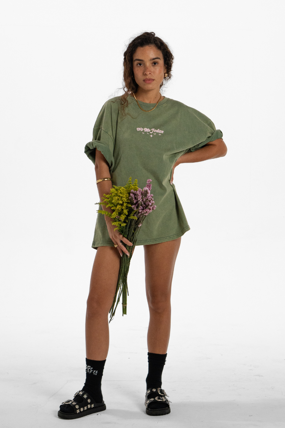 Blooming! Washed Green T-Shirt