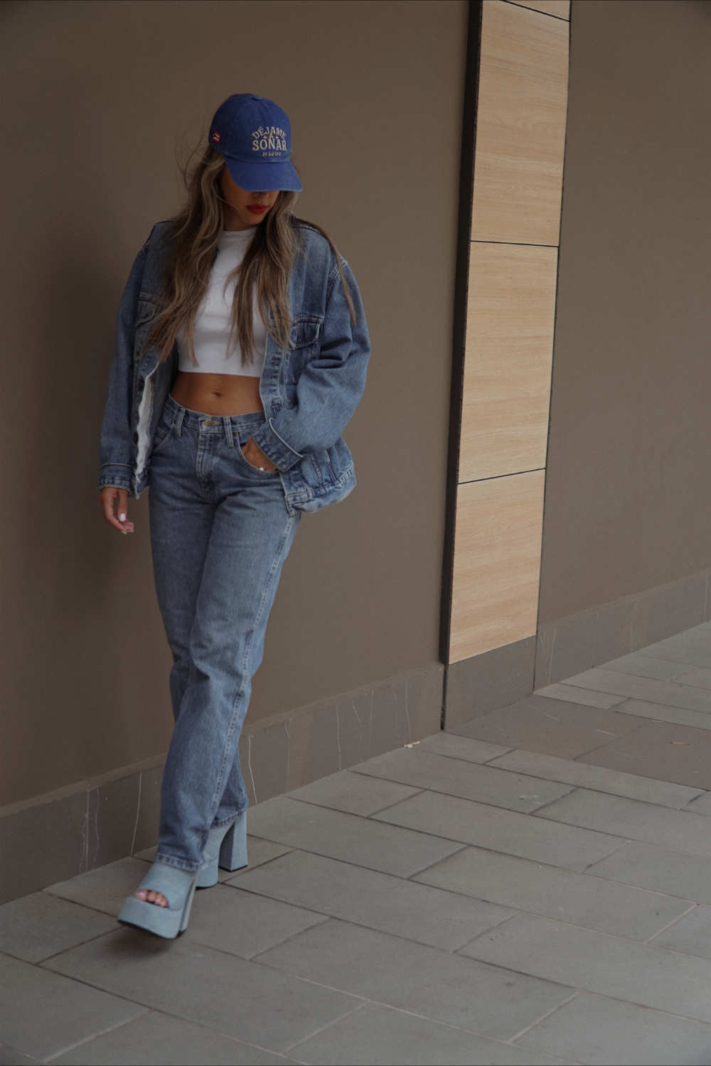 Washed Blue with PR Flag