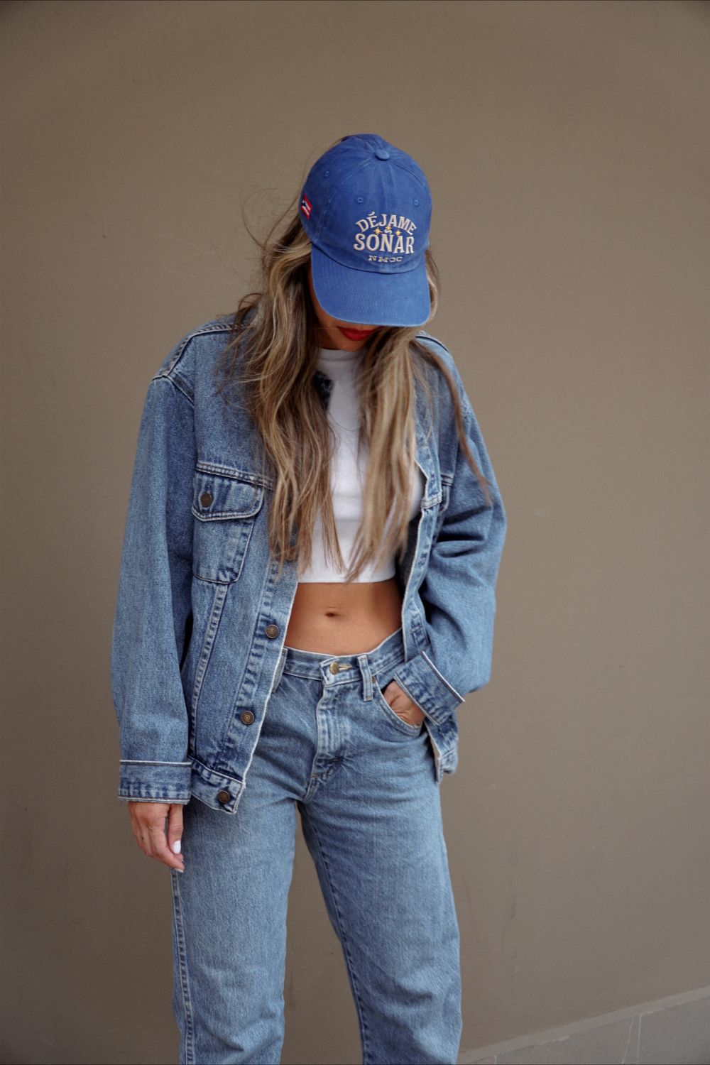 Washed Blue with PR Flag