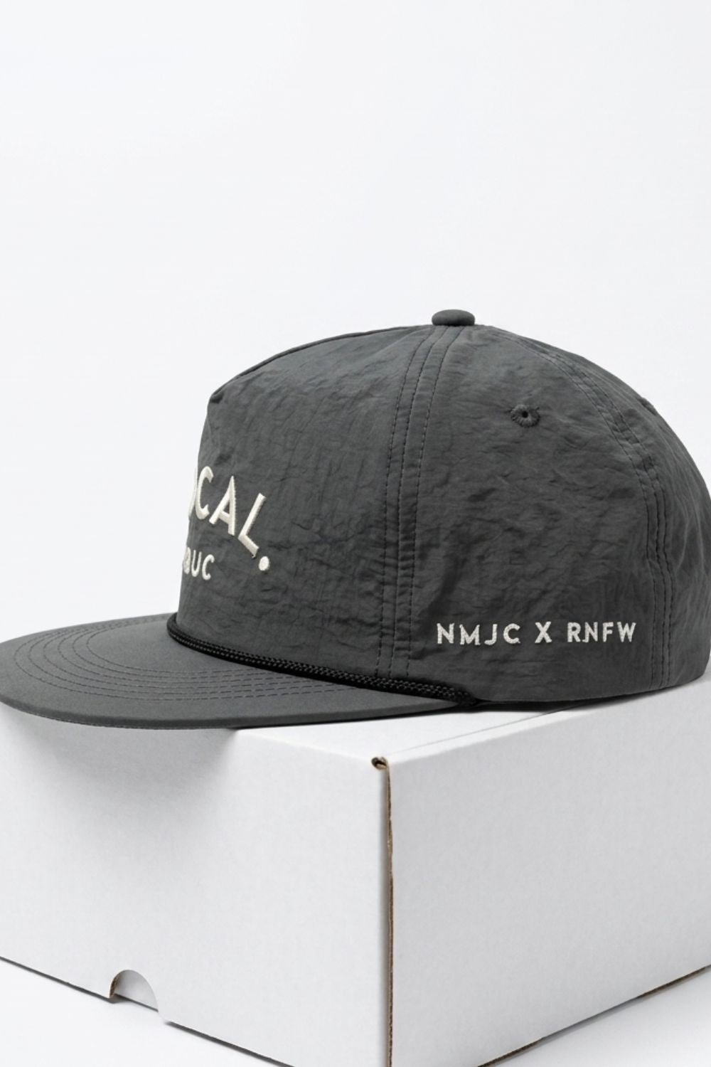 Local "NMJC" Nylon Flat Brim - Charcoal