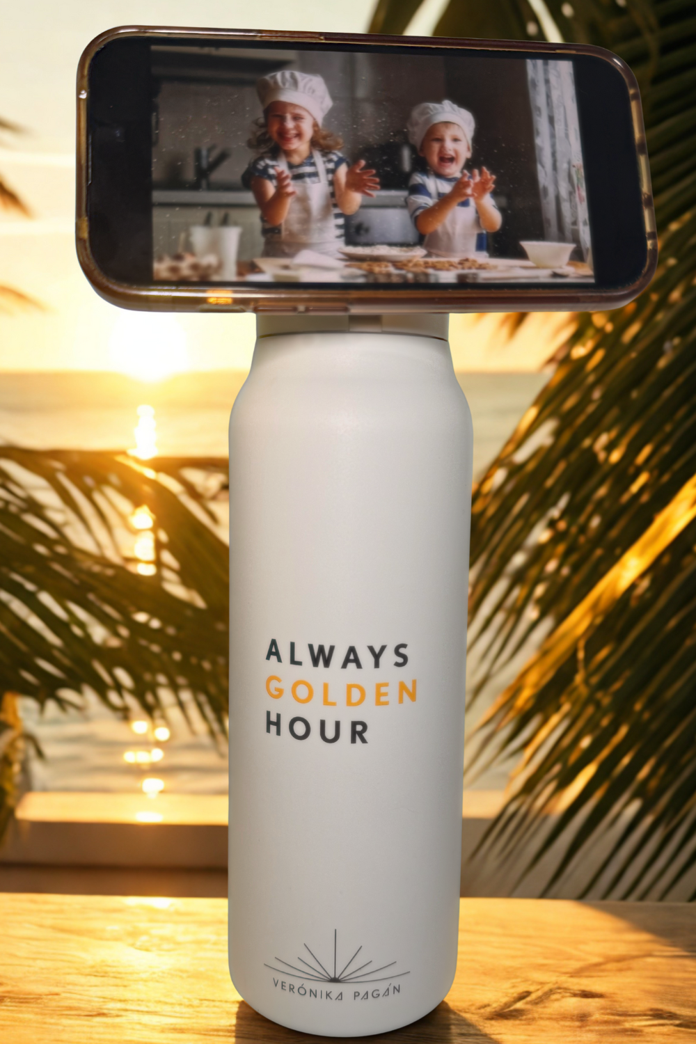 HydraGrip - Phone Magnet Water Bottle 24oz - Golden Hour