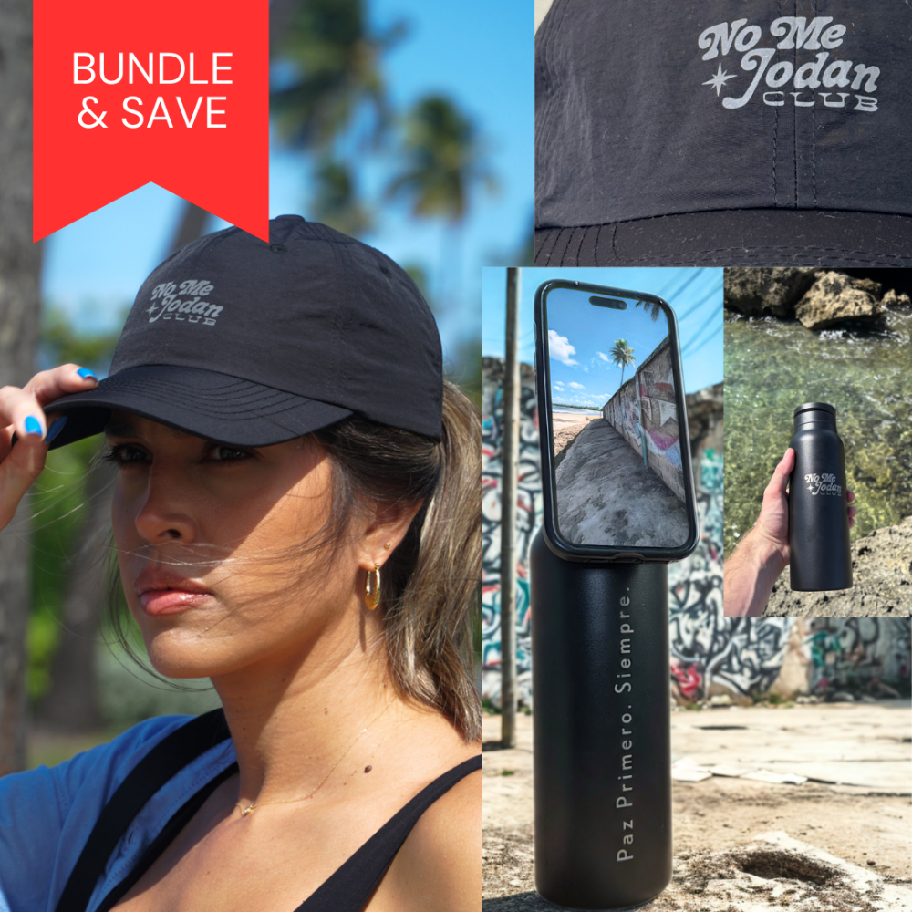 Holiday Bundle - Your essentials, upgraded. Get the Waterproof "No Me Jodan Club" Performance Cap + NMJC HydraGrip bottle bundle and save - BLACK