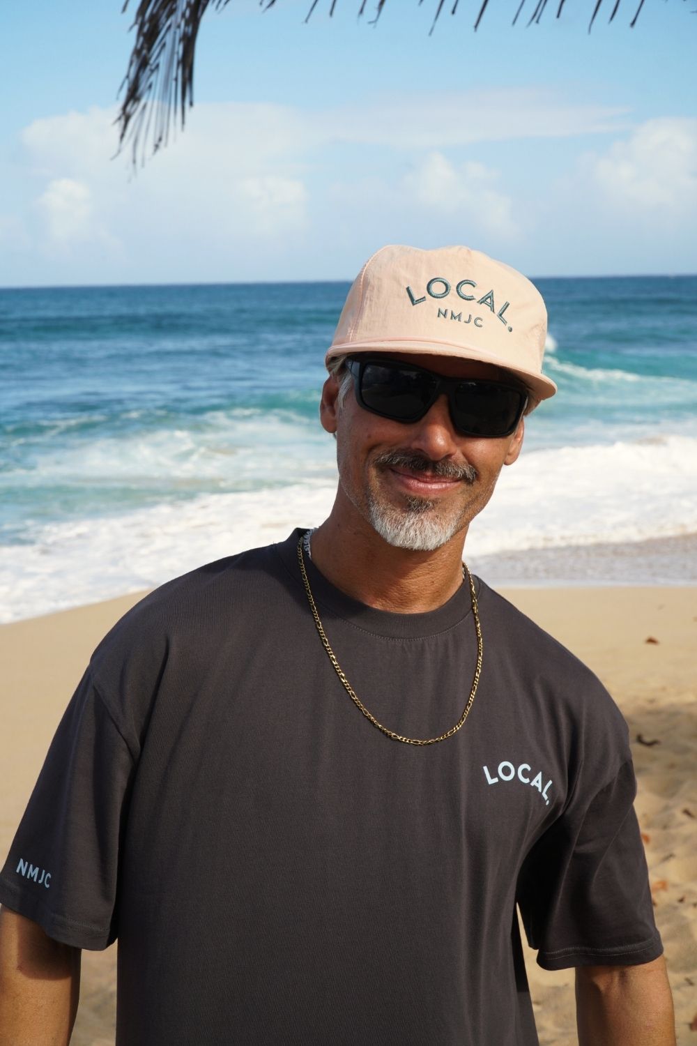 Local "NMJC" Nylon Flat Brim - Peach