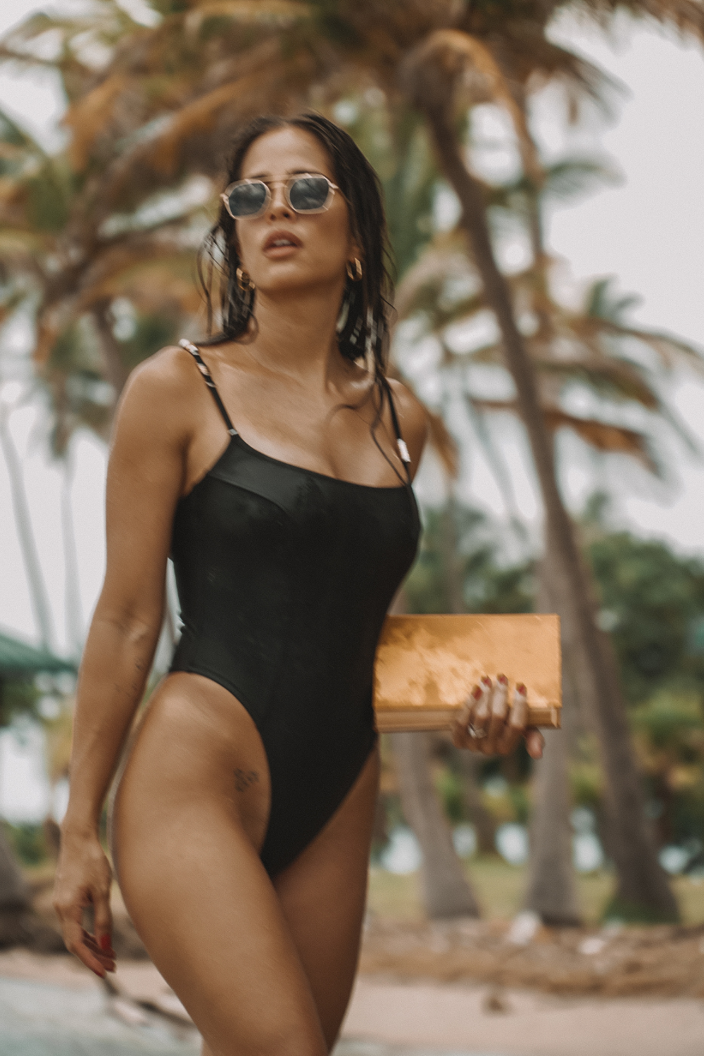 Compass One Piece - Shimmery Black