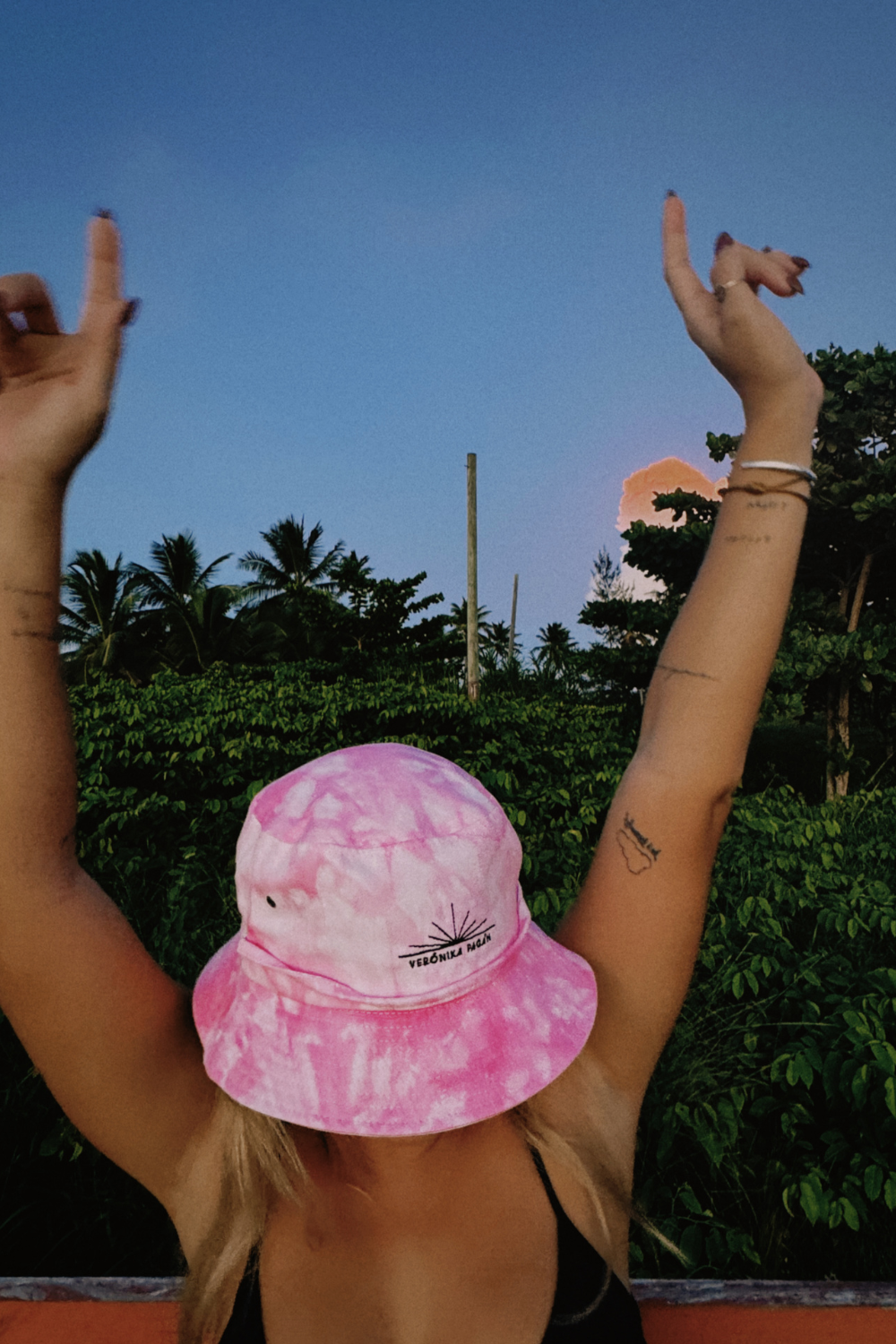 Patch Bucket Hat - Pink Tie Dye