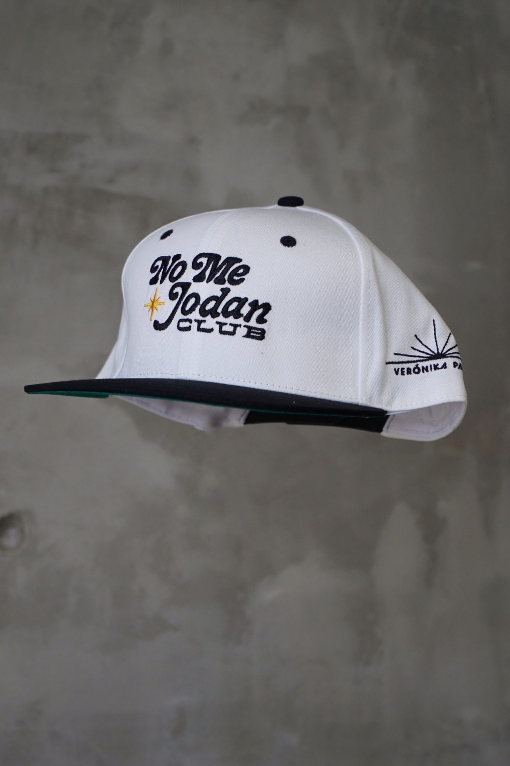 Off White & Navy Snapback with PR Flag